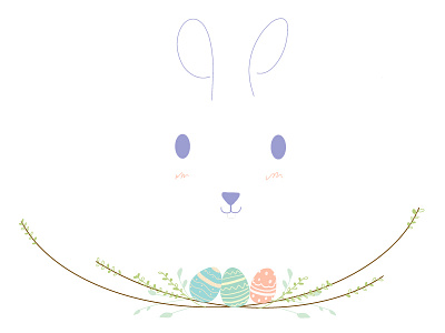 It was Easter clean easter egg leaf line rabbit simple