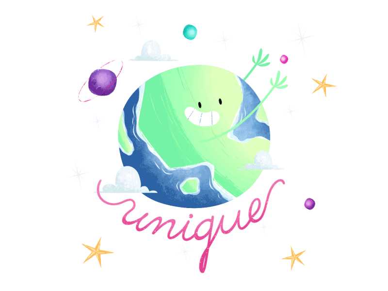 Unique gif woman empower vector illustration earth unique