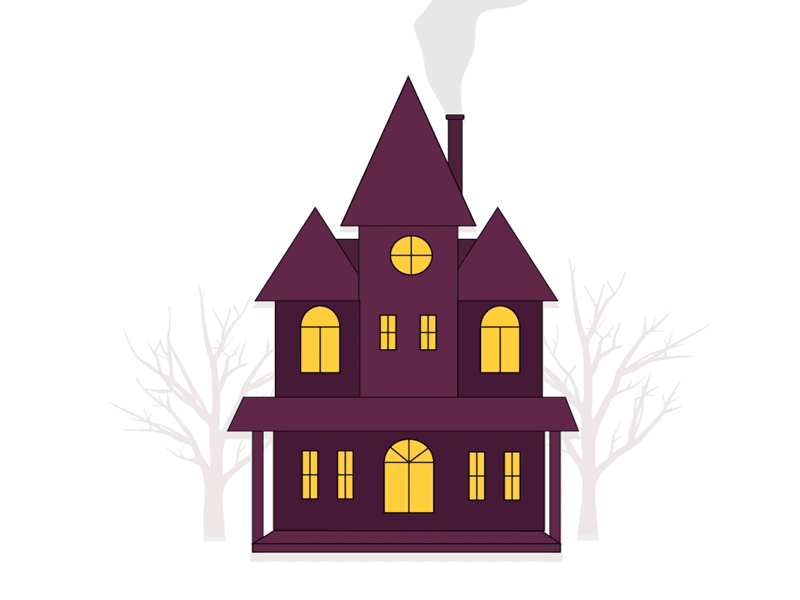 Haunted House decoration ghost gif halloween house thunder