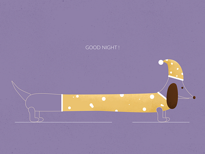 Good Night! art artist character colour design dog illustration sleep style frame texture
