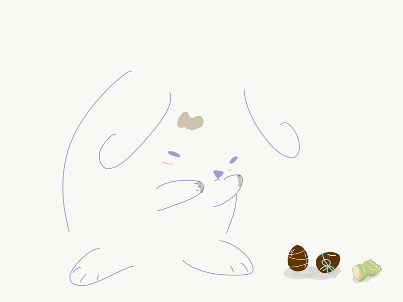 Easter Chocolate vectorart vector artwork doodle cute design artist coloroftheyear easter egg rabbit illustration