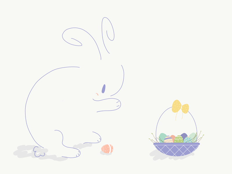 Happy Easter! vectorart vector artwork doodle cute design artist coloroftheyear easter egg rabbit illustration