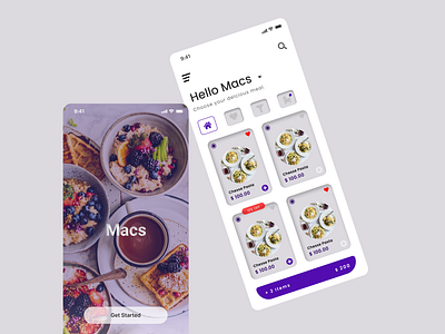 Food Ordering App design illustration ux