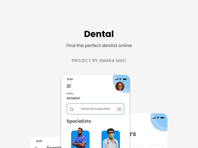 Dental App design illustration typography