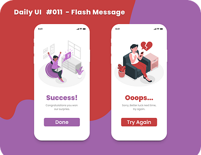 Daily UI #011 - Flash Message app design icon illustration mobile typography ui ux vector