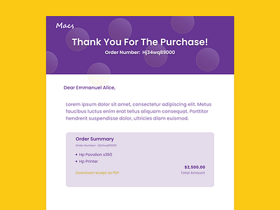 Daily UI   #017  Email Receipt