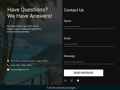 Daily UI Day 028 - Contact Us app design ui ux