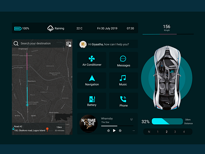 Daily UI Day 034 - car interface branding design ui ux