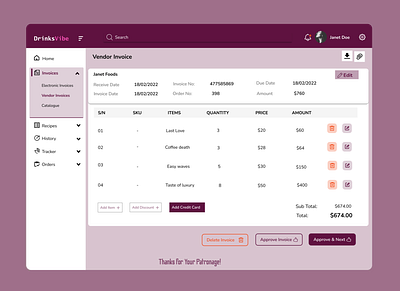 Daily UI Day 046 - Invoice design ui ux