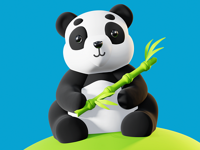 Panda bear 3d animal bear blender character cute design illustration panda