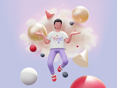 Stanley Man | Keep calm 3d blender calm character design dream fly illustration keep man