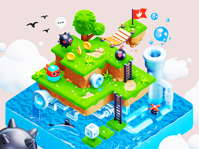 Water Hero 3d blender character character design concept design game game design graphic design idea mobile mobile game