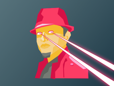 Borrys with laser eyes lasereyes portrait vector