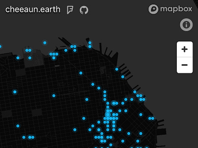 cheeaun.earth - San Francisco checkins earth foursquare map san francisco sf swarm