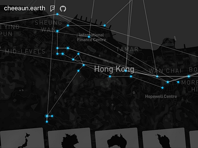 cheeaun.earth - Hong Kong checkins earth foursquare hong kong map swarm