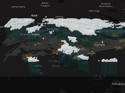 3D rain clouds on Singapore