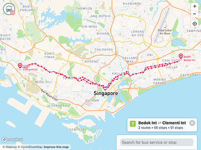 Bus service route overview bus bus stop buses map public transport route singapore transport visualization