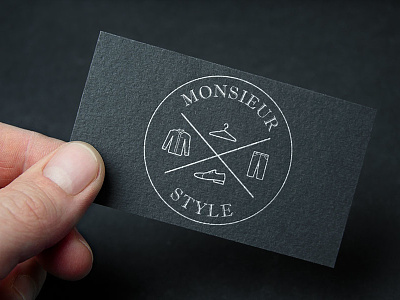 Monsieur Style business card black business card clothing identity logo monsieur personal shopper print stationery
