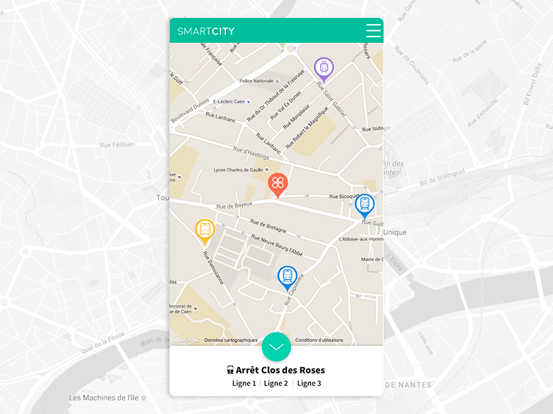 Connected Public Transport Solution app gif map mobile public transport smart city ui