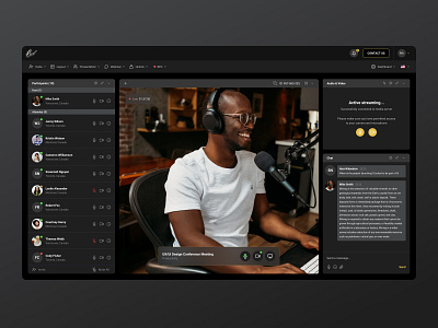 Live Webinar Platform app black clean courses creative dark dashboad design app design system interface online school saas skype streaming ui ux video web app webinar zoom