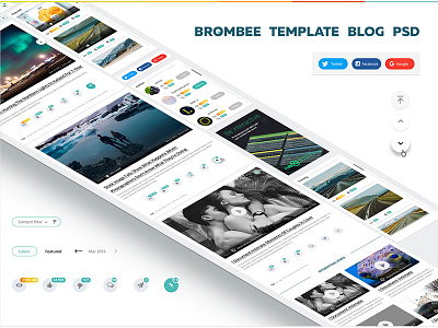 Template blog free psd site one page