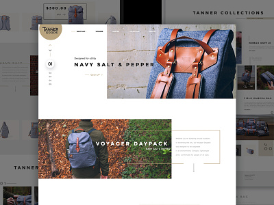 TANNER COLLECTIONS PSD Template web site and app card collections fashion product psd site sketch tanner template web