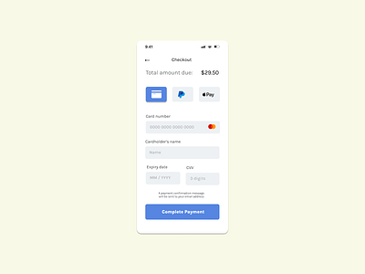 Daily UI #2: Checkout Page app design illustration ui ux