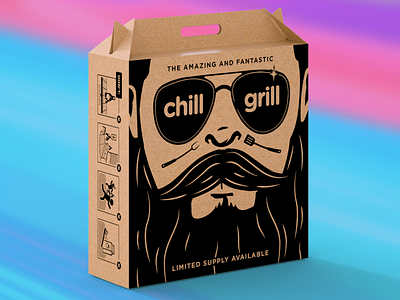 Chill Grill - Package design 3d beard box branding cardboard chill colorful grill hazard hipster illustration instruction logistics package design product design summer sunglasses transport vector warning