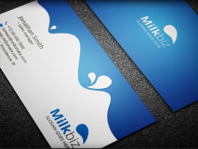 Milk Biz Business Card 3.5x2 blue business business card clean creative design editable elegant factory milk milkshake modern professional psd psd template simple simply template unique