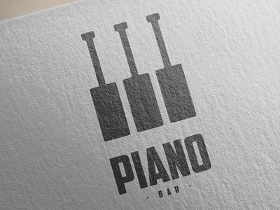 Piano Bar Logo keyboard blues studio school branding simple retro instrumental instrument musician musical music vector editable jazz bar piano logo template logo design logotype