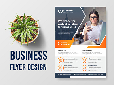 Minimal business corporate flyer design layout