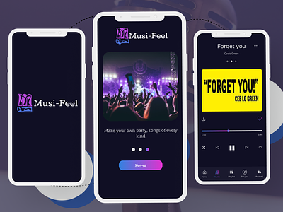 Musi-feel music app case study music player splash screen ux design
