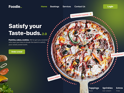 Pizza ordering landing page website