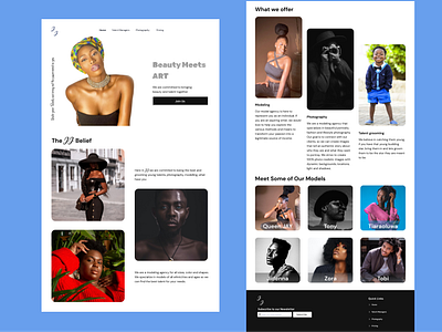 JJ modeling agency landing page