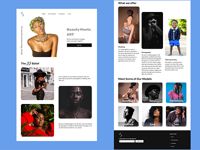 JJ modeling agency landing page