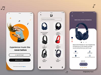 Headphone shopping app design app branding design ui ux