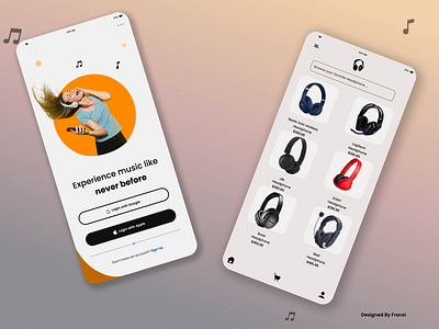 Headphone shopping app design app branding design ui ux