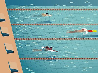 Drug abuse in sports illustraion swimming