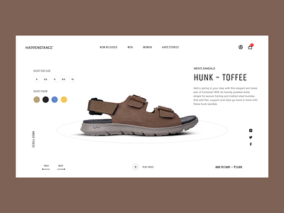 Happenstance Product Page design footware graphic design popular product page shoe shoe shop shopping trending ui user interface ux web design