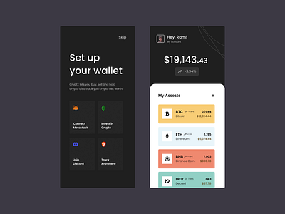 Crypto Exploration bitcoin branding crypto design mobile ui ux wallet