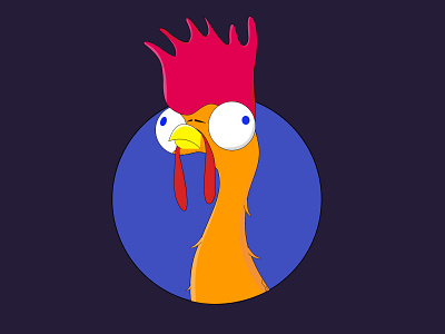 Cool Rooster Illustration animated character animation artworks character character design cock cool cool hair design graphic design hen illustration masrur artworks motion graphics rooster