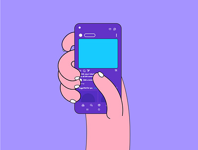 Using Social Media on Phone artworks character graphic design hand illustration instagram instagram feed masrur artworks phone social media using phone