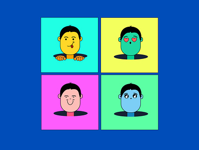 Colorful Face Reactions affinity designer animation artworks bangladesh colorful face reactions design emo emoji face graphic design illustration masrur artworks motion design motion graphics reactions