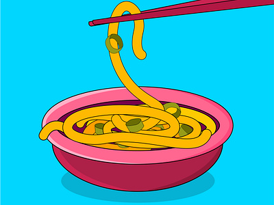 Delicious Noodles Vector Art