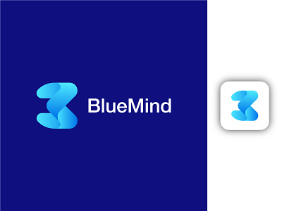 Bluemind Tech Gradient Logo | Modern Logo b gradient m