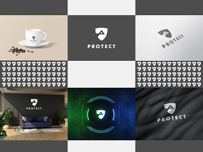 Protect Logo | Security logo design server software tech