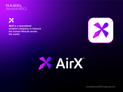 AirX Aviation Company Logo Design