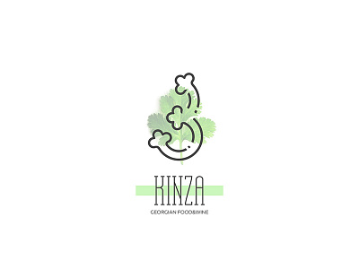 Kinza logo art design food illustation kinza logo mark restaurant vintage wine