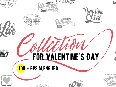 Valentine's Day - lettering collection calligraphy lettering love typography valentine