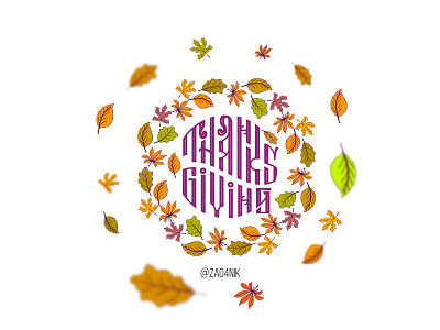 Thanksgiving day (lettering) autumn badge calligraphy doodle hello lettering sticker thanksgiving typography vector